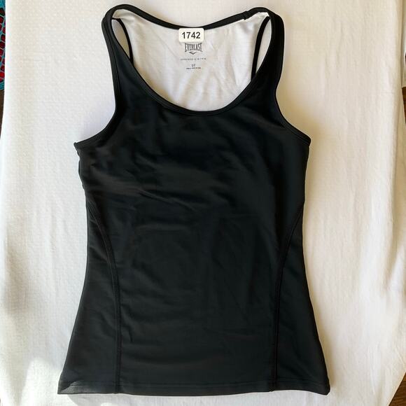 Everlast Women’s sleeveless Workout Tank Top Size S, Solid Black, w Built In Bra - Picture 1 of 7